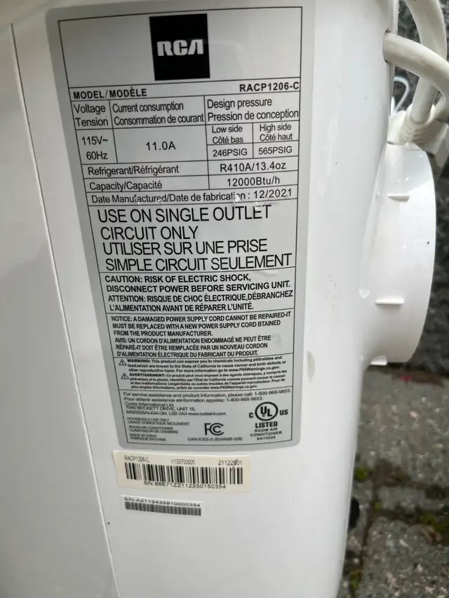 TWO Portable 12,000 BTU Air Conditioners63013093139843123