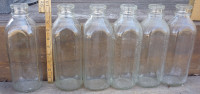 Vintage Glass Milk Bottles - Big, Medium, and Small