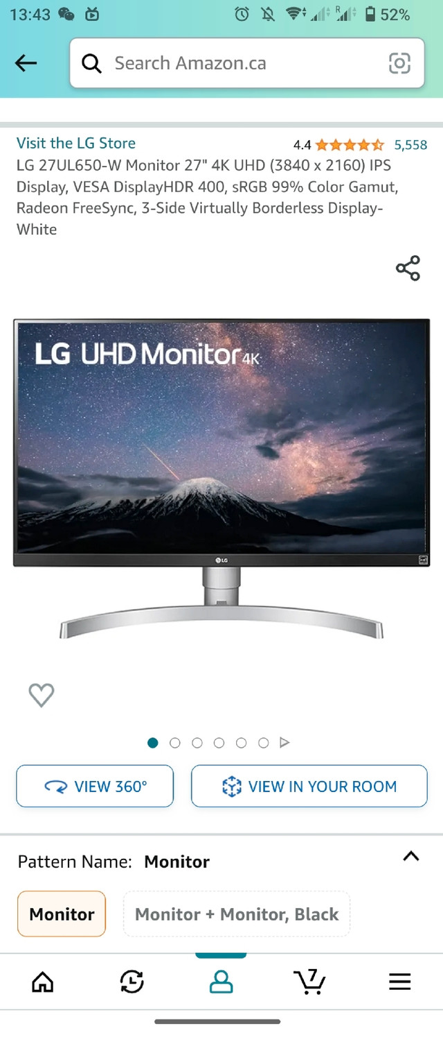 LG 27UL600 4K Monitor  in Monitors in City of Toronto