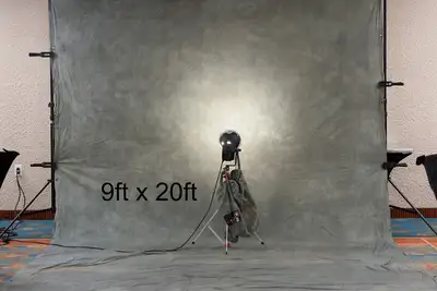 Retired photographer selling 9'x20' muslin blue/green backdrop...100$