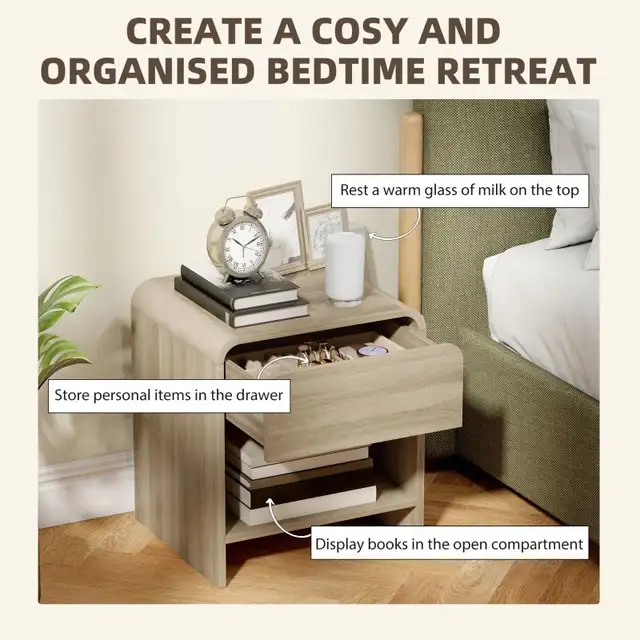  Set of 2 Modern nightstands Bedside Table with Rounded Corners in Dressers & Wardrobes in Markham / York Region - Image 6