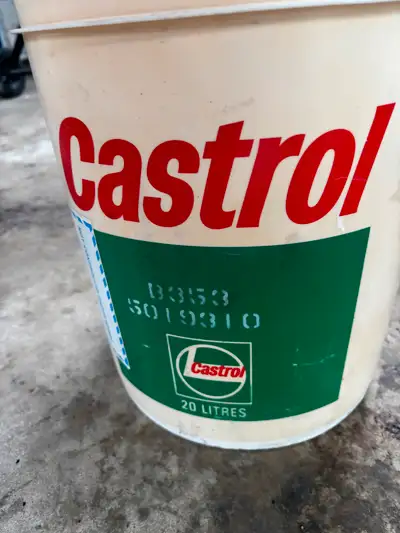 Full buckets of castrol oil. Both made for racing B373 which is a gear oil. B353 which is a straight...