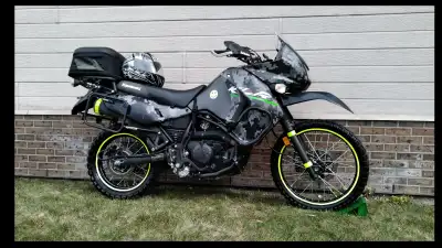 klr 650 bike adventure trail dual sport purpose street legal off road versys upright comfortable mot...