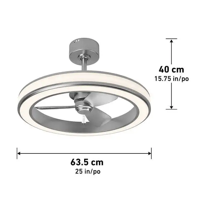 LED Ceiling Fan with Integrated Light & Remote Control – 25" in Indoor Lighting & Fans in Kitchener / Waterloo - Image 3