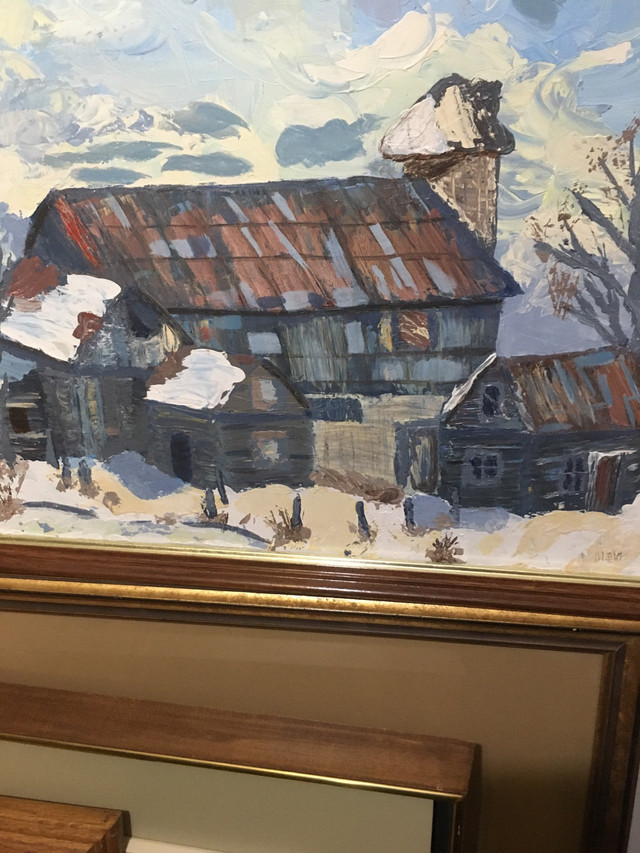 Original oil painting old barn in Arts & Collectibles in Ottawa - Image 3