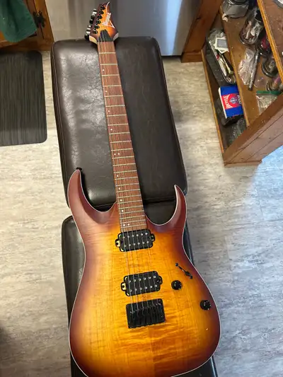 Ibanez RGA42FM dragon eye burst flat , View more