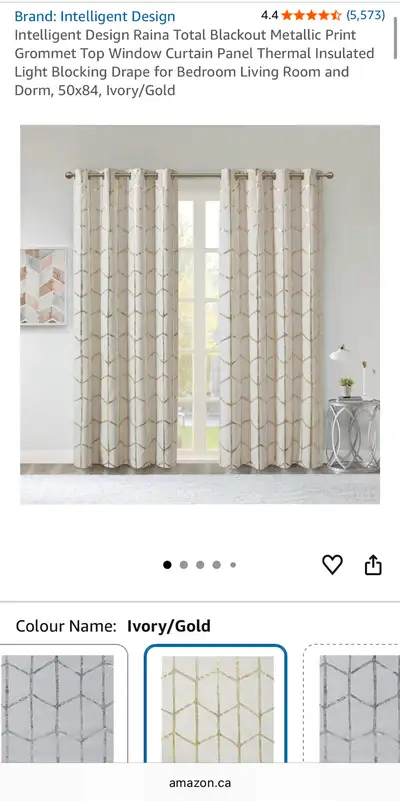 Ivory & Gold Curtains, View more