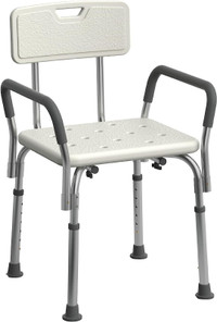 NEW Shower Chair Seat with Back and Padded Armrests