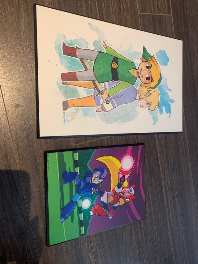 Zelda & Megaman Dry-Mounted Art in Arts & Collectibles in Dartmouth