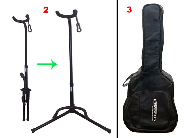 Epiphone Acoustic Guitar, Stand, Case & Accessories in Guitars in Mississauga / Peel Region - Image 5