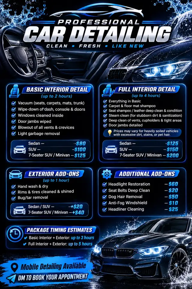 Mobile Auto Car detailing
