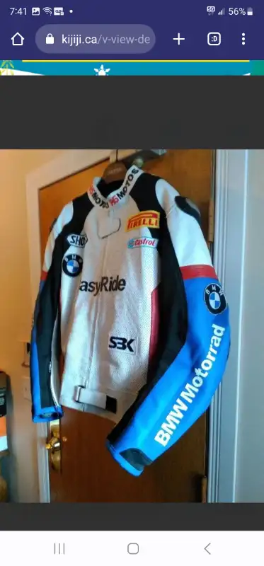 BMW RACE REPLICA MOTORCYCLE LEATHER JACKET SIZE LARGE in Other in Windsor Region - Image 6