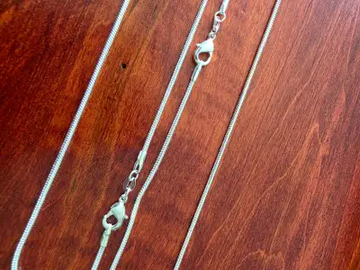 Sterling silver 2mm snake chains, View more