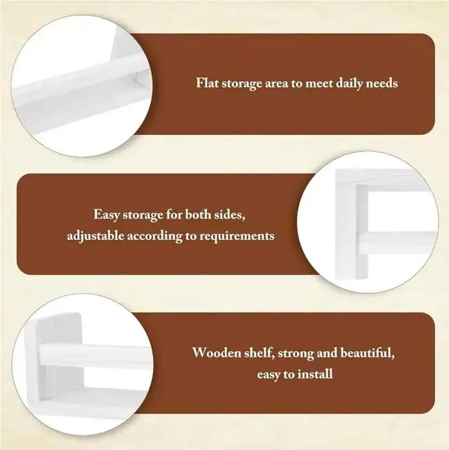 3-Pack Wooden Floating Wall Shelves (Brand New) in Home Décor & Accents in Oakville / Halton Region - Image 5