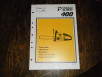 Pioneer Partner400 Chain Saw  Parts List   P/N 107 23 36-98 1985