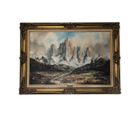 Magnificent Extra Large Oil Painting in ornate gold wood frame
