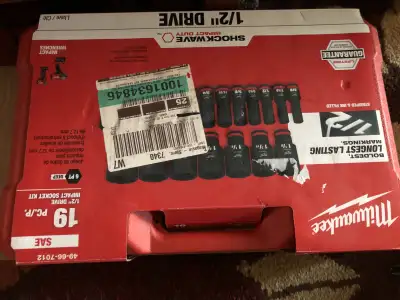 Milwaukee 1/2” 19 piece SAE impact socket set⛑⛑, View more