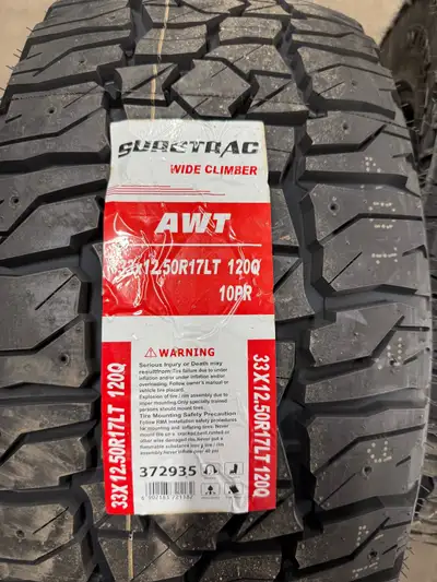 SureTrac AWT (all weather tires ) 33x12.5R17 only $219 limited offer Installation on site for extra...
