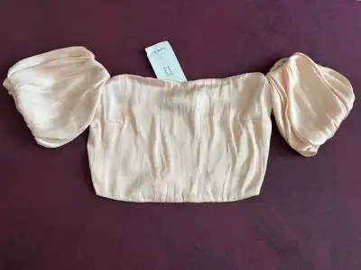 Sophie rue BALLOON SLEEVE BUSTIER TOP IN BLUSH- New, View more