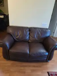 2 seater real leather couch