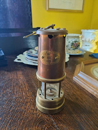 Rare Vintage Copper and Brass Miners Lamp