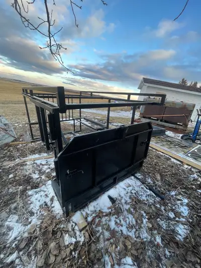 Welding skid for sale Fits 8’ box Had two 48” cabinets installed Fold down work table Cargo rack wit...