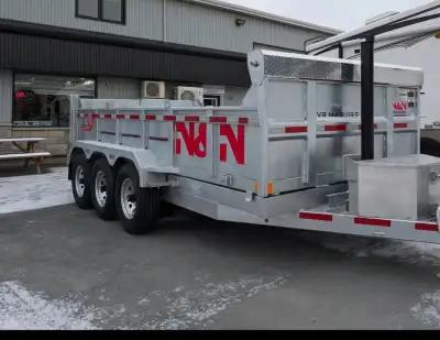 New 2025 N&N dump trailer with Hydraulic front jack. 3x7500lbs axles and 22500gvwr. Tarp and ramps i...