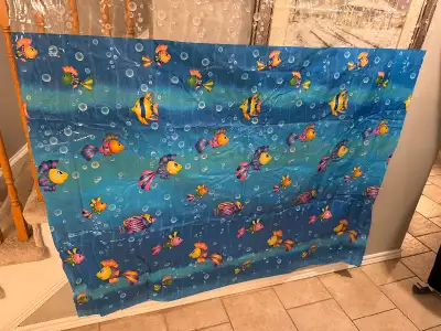 New kids Vinyl fish Shower curtain. Bathroom decor. 68” X 72”, View more