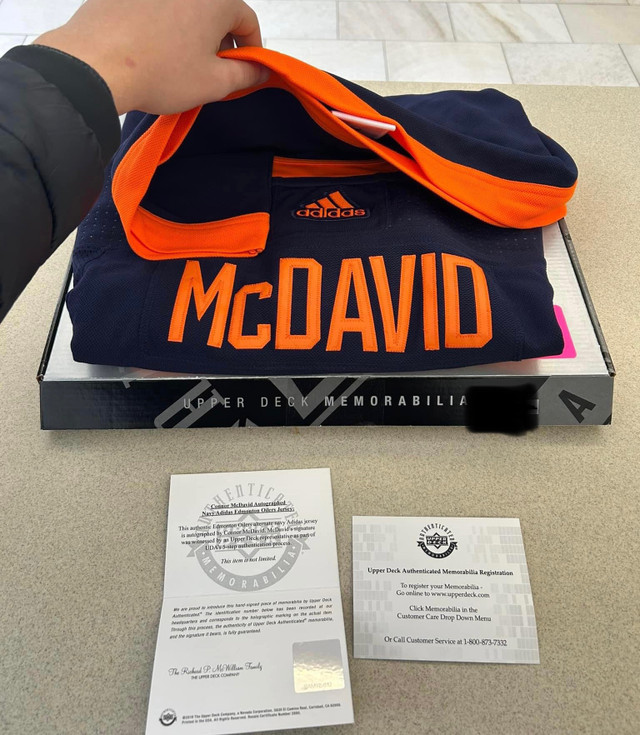 Connor Mcdavid Signed Alternate Adidas Jersey in Arts & Collectibles in Oshawa / Durham Region - Image 3