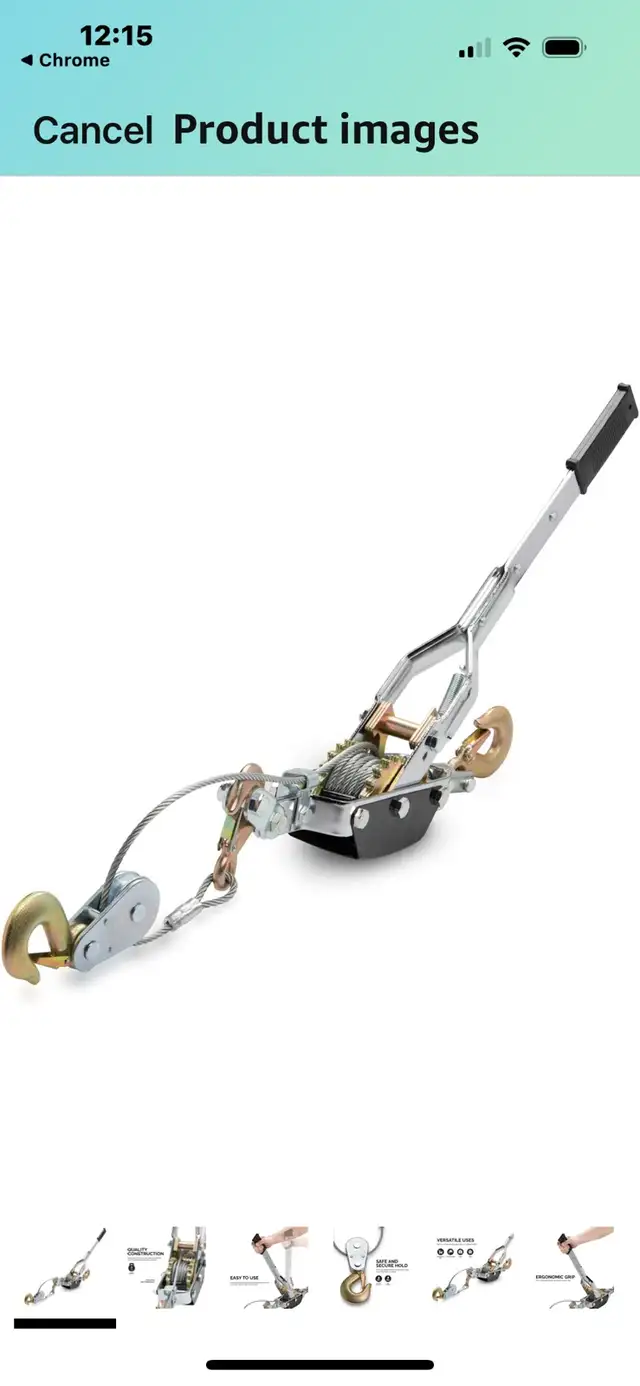 Neiko 02256A 5 Ton 3 Hook Heavy Duty Power Puller in Hand Tools in Markham / York Region - Image 4