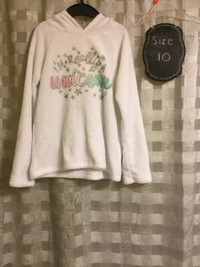 Justice 'I'm Really A Unicorn' Fuzzy Hoodie PJ top - 10