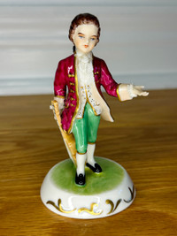 Antique Volkstedt Dresden Porcelain Musician With Lace 