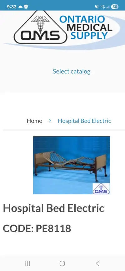 Hospital style bed, bought from Ontario Medical Supply. Only used for a few months by my father befo...