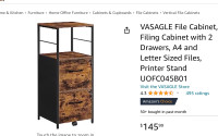 Storage unit 2 drawers rustic style brand new
