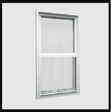 Vinyl Thermal Single Hung Windows with Tilted Sash Opening 6 - Ivory Outer, White Inside - 36 1/2" x...