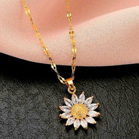 Gold Sunflower Necklace 
