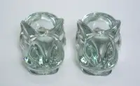 Pair of Indiana Glass Bunny Candle Holders - 1970s