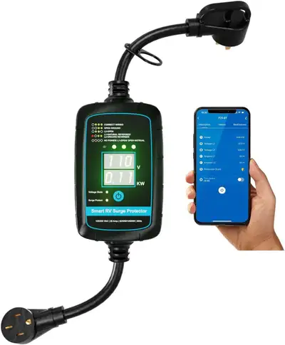 【Environmentally Reliable Design】 50A RV Surge Protector provides 10,000 Joules of advanced surge pr...