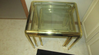 Brass & Glass  Nesting  Tables