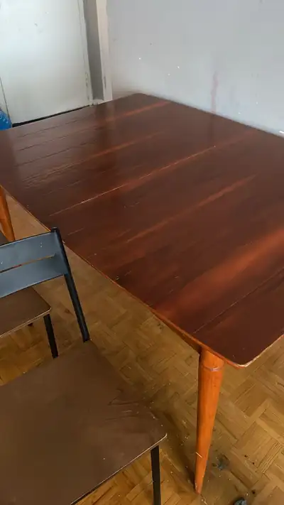 wooden table & 5 chairs, View more