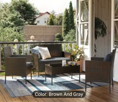 Brand new 4pc patio conversation set., View more