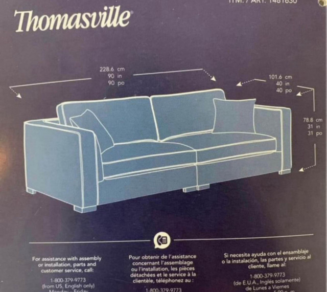 Brand New! Dusty Blue Velvet Sofa in Couches & Futons in Winnipeg - Image 3