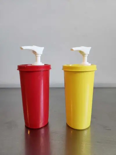 Vintage Tupperware Mustard and Ketchup Containers , View more