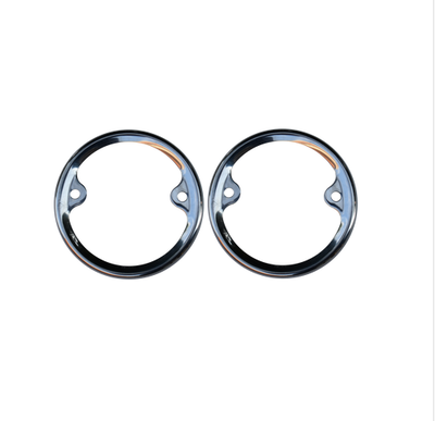 This stainless steel taillight bezel set, 2pc, fits: 1954-1955 Chevrolet Pickup Truck 1954-1955 GMC...