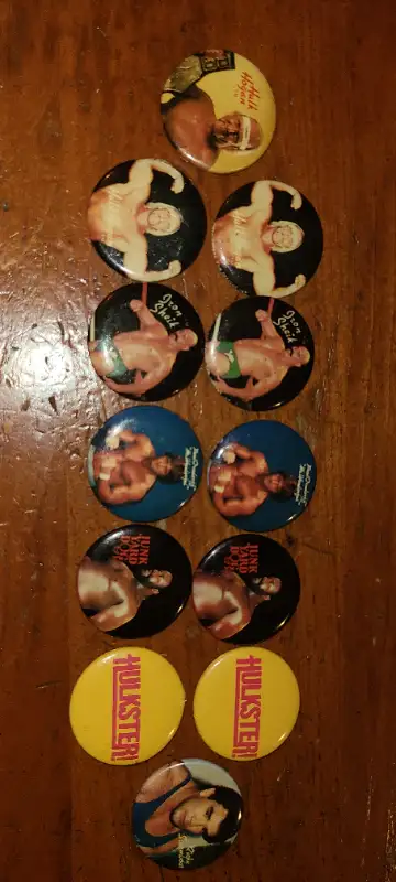 VINTAGE 80'S WWE / WWF WRESTLING PINS - RARE, View more
