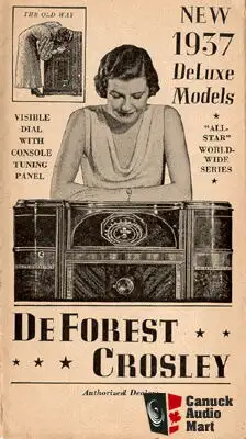 RARE 1937 DeForest Crosley Saturn Delux Series Tube Radio in Stereo Systems & Home Theatre in Truro - Image 4