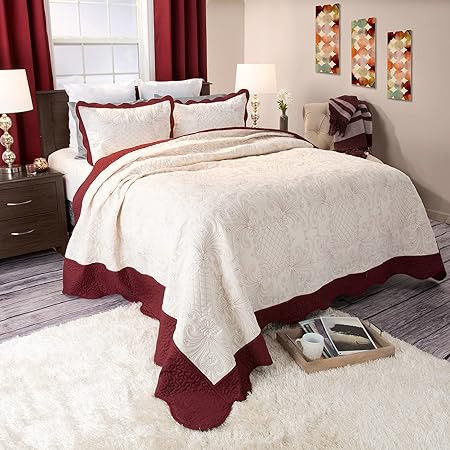 KING Lavish Home Juliette Embroid 3-Piece Quilt Set, King 70$ in Bedding in Peterborough