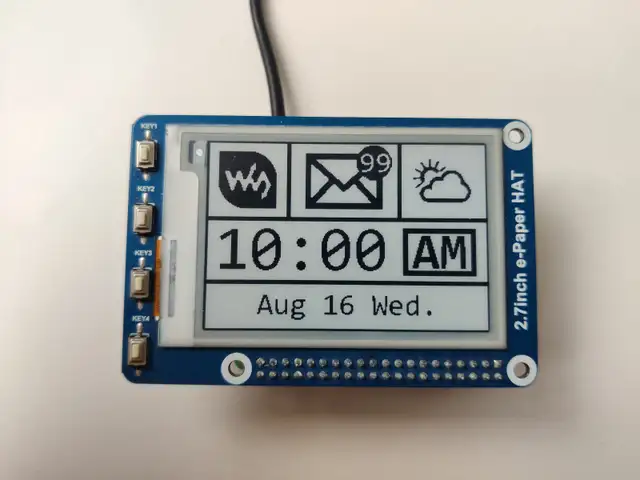 Raspberry Pi 2.7 inch E-Ink / ePaper display HAT | General Electronics ...