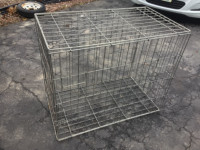 TWO METAL WIRE COLLAPSABLE PORTABLE ANIMAL CRATES