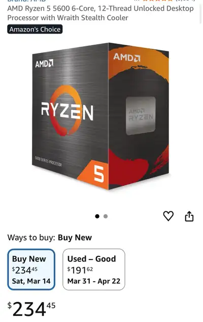 Ryzen 5 5600 + Cash — Looking for 5700X3D / 5800X3D, View more